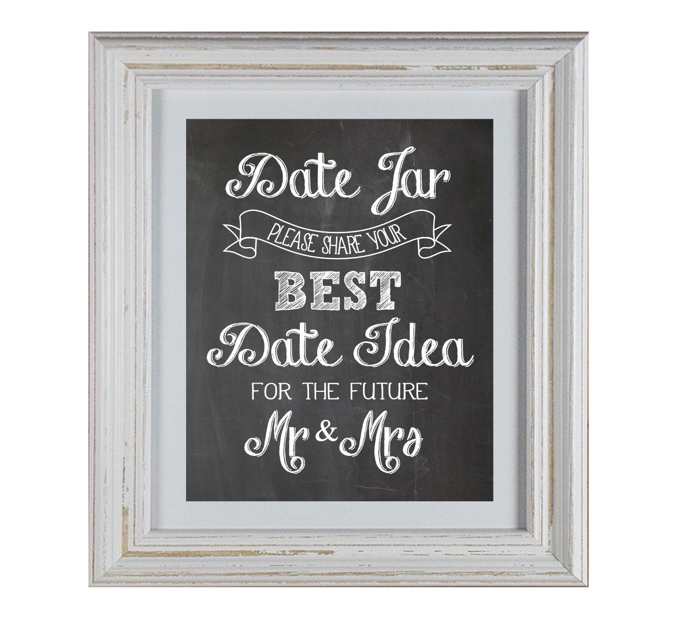 Chalkboard Date Idea Jar Sign for Bridal Shower Etsy