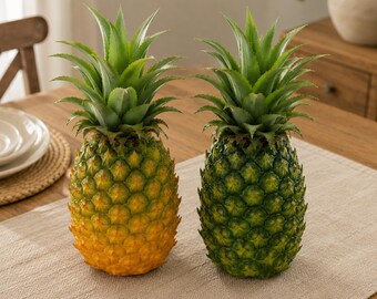 Kunstmatige decoratieve ananas, realistische nep-ananas, decoratie voor aanrecht, tafeldecoratie, tropische woondecoratie, 2 maten, 2 kleuren