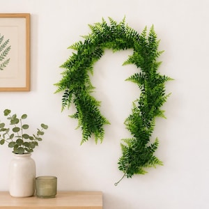 Artificial Fern Garland 170cm, Faux Greenery Garland, Hanging Vine Decor, Wedding Arch Decor, Pergola Greenery, Door Frame Decor, Table Runn