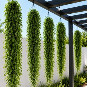 10 stuks kunstmatige hangplanten van 100 cm, nep-groene klimplanten, hangende bladeren, pergola decoratie, tuin bruiloft decoratie