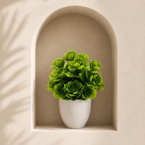 Planta suculenta artificial tipo bonsái en maceta, pequeña planta verde artificial, decoración de escritorio, decoración de estante, decoración moderna para el hogar, planta de oficina, 16 cm