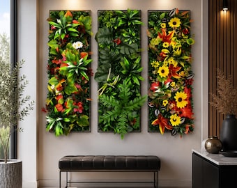 人工垂直庭園パネル 25x75cm、フェイク植物壁装飾、グリーンウォールパネル、屋内屋外壁アート、ウェディング装飾