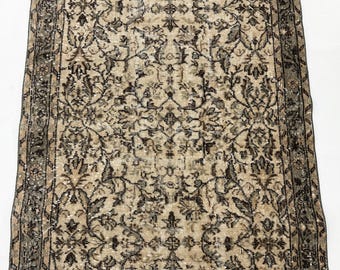 4x7 Anatolian Vintage Rug, Handmade Turkish Rug, Traditional Wool Carpet