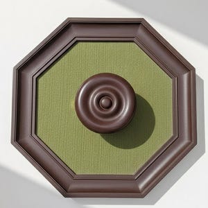 Vintage Oversized Italian Bakelite Wall Hook | 25 cm Octagonal Velvet Coat Peg | 1950s Space Age Large Hanger | Single Geometric Detail