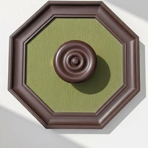 Vintage Oversized Italian Bakelite Wall Hook | 25 cm Octagonal Velvet Coat Peg | 1950s Space Age Hanger | Single Geometric Detail