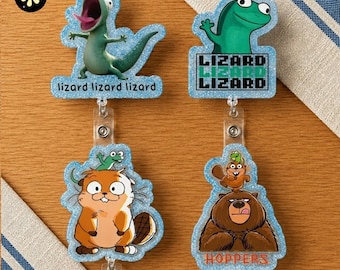 Viral Tiktok Lizard Badge Reel – Rolig Gecko ID-hållare, Trendig Sjuksköterskenamnbricka, Estetisk Sjukhusklämma, Söt Reptilpresent till Kollegor