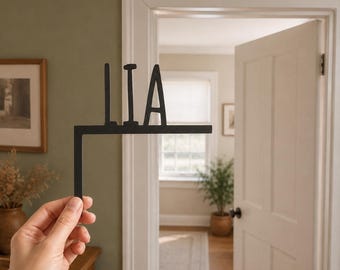 Personalized door sign for the door frame, 3D printed nameplate for children's room, bathroom or toilet