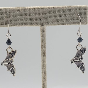 Flying Bat Earrings, Silver Charm Earrings, Nickle Free Earrings