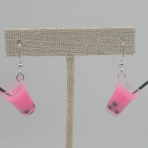 Bubble Tea Earrings, Boba Tea Earrings, Resin Earrings, Charm Earrings, Nickle Free