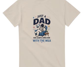 Camiseta "Papá Astronauta que siempre vuelve a casa con la leche", regalo para el Día del Padre, regalo para papás.