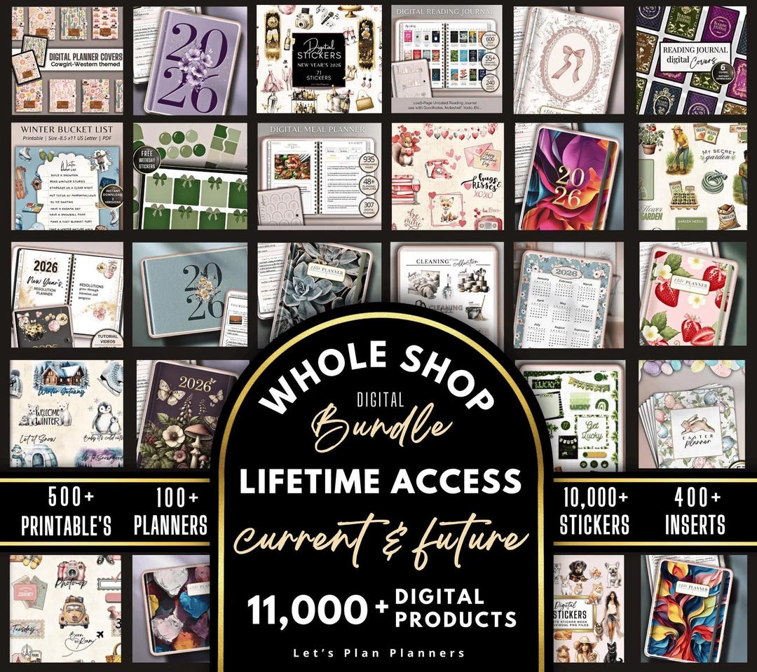 SHOP BUNDLE 2026 Digital Planner Goodnotes iPad Template Android ...