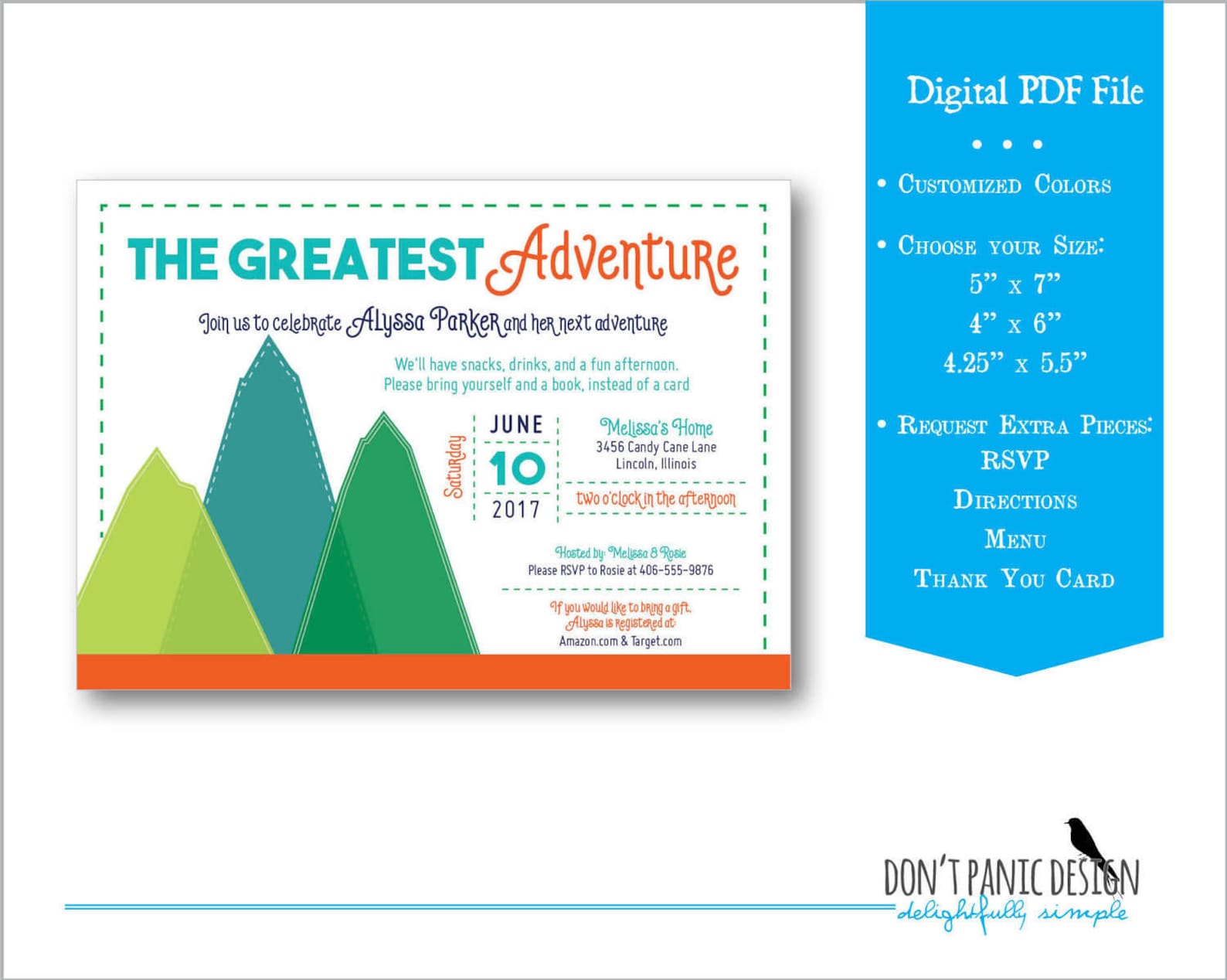 Printable Mountain Baby Shower Invitation Adventure Blue - Etsy