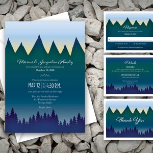 Printable Mountain Wedding Invitation Nature Wedding - Etsy