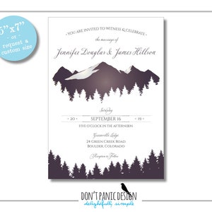 Printable Mountain Wedding Invitation Suite With Elegant - Etsy