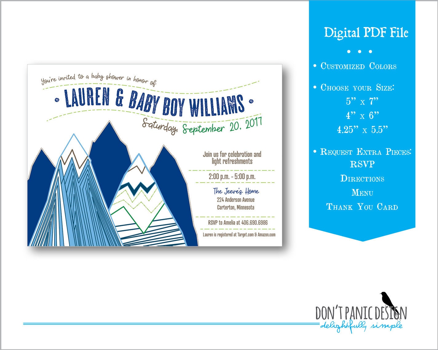 Printable Baby Shower Invitation With an Adventure and Etsy