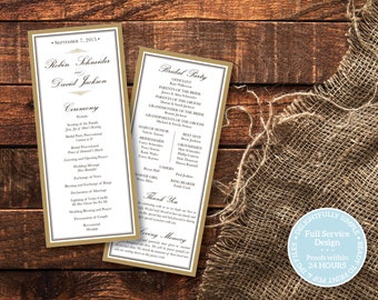 Elegant Printable Tea Length Printable Wedding Program in | Etsy
