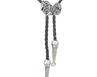 CODED9 Pekinese Hund Zinn auf eine Bolo Bola Cowboy Krawatte Schmuck