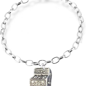 codeZ15 Vegas One Arm Bandit Lucky Gamble on Lobster Clasp Charm Bail Armband Belcher Zip Puller