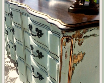 SOLD. Sample of previous work. French Provincial Curvy Dresser, Sideboard, Buffet, Console, Credenza