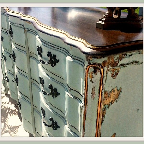 SOLD. Sample of previous work. French Provincial Curvy Dresser, Sideboard, Buffet, Console, Credenza