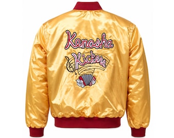 Gus Polinski Kenosha Kickers Satin Bomber Jacket | Home Alone Movie Fan Coat