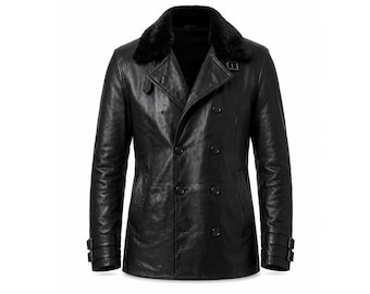 Leon Kennedy RE9 Leather Jacket | Resident Evil Black Fur Collar Coat | Gaming Cosplay