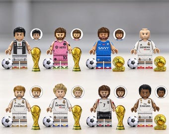 ワールドカップサッカーミニフィギュア8体セット おもちゃ アクションフィギュア 組み立ておもちゃ