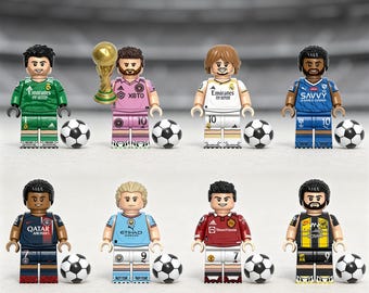 8 PCS Coupe du monde de football Minifigures Jouets Figurines d'action Jouets de construction