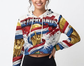 Netherlands World Cup 2026 Cropped Hoodie | All-Over Football Fan Apparel