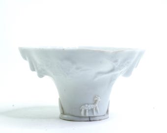 Rare 19th Century Chinese Dehua Blanc De Chine Libation Cup