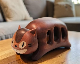 Veilleuse en bois sculpté à la main | Lampe bus créature de la forêt, décoration de chambre d'enfant en bois d'ébène, cadeau pour chambre d'enfant, objet de collection artisanal