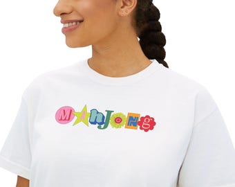 Mahjong boxy-shirt voor dames
