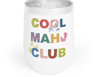Mahjong Club-wijnbeker – geïsoleerde roestvrijstalen beker