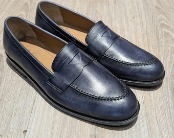 Mocassini bicolore – Scarpe eleganti in pelle di vitello fatte a mano