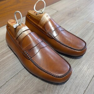 Handmade Brown Leather Penny Loafers |  Classic Moc Toe Slip On Dress Shoes