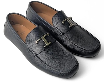 Men's Black Leather Loafers | Handmade Dress Shoes | Slip On Penny Loafers | Formal Business Shoes | Luxury Casual Footwear