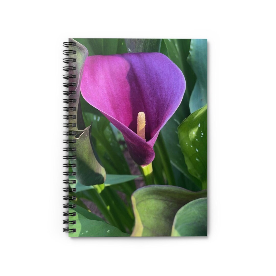 Purple Calla Lily Spiral Notebook — Floral Ruled Journal for Gardeners ...
