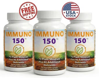 Pack Of 3 IMMUNO 150 Plant Minerals Supplement | Daily Immune Support Formula | 150 Veg Capsules