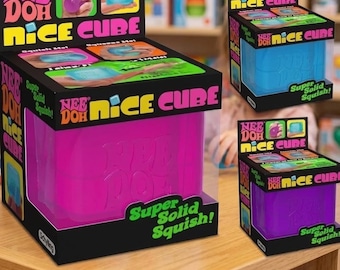 NeeDoh Nice Cube Squishy Fidget Toy | Stress Relief Sensory ASMR Desk Toy,Relief Anxiety Sensory Tool for Focus ADHD & Calming