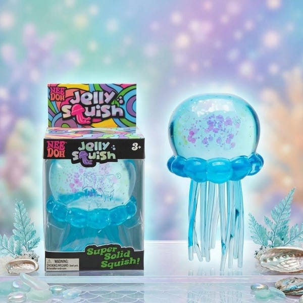 Jellyfish Squishy Toy, Colorful Sensory Squeeze, Desk Fidget Gift,Sensory Fidget Toy for Anxiety Relief