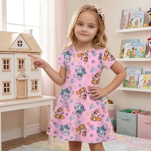 skye birthday dress Paw Patrol Skye Birthday Gift: Little Girls Tulle Dress & Scrunchies Clothing