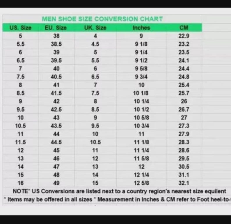 Size Conversion Chart