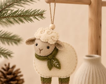 Felt Sheep Sewing Pattern, Lamb Ornament PDF Pattern, Farm Animal Felt Craft, Beginner Sewing Project, DIY Decor