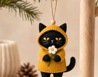 Filz Katze Nähen Muster, Katze Ornament PDF Muster, Gemütliches Filz Handwerk, Anfänger Nähprojekt, DIY Dekor