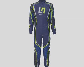 2022 LN カートレーシングスーツ OMP レプリカ ゴーカートレースオーバーオール カスタムネーム