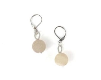 Piano Wire Earrings with Geode Stone