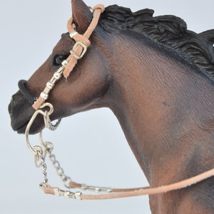 Handmade Western Bridle/Headstall with Hackamore for Schleich and other similar-sized Model Horses Pferde Chevaux Paard Caballo Cavallo image 3