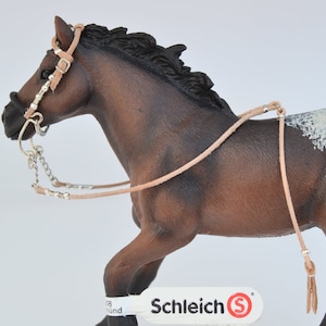 Handmade Western Bridle/Headstall with Hackamore for Schleich and other similar-sized Model Horses Pferde Chevaux Paard Caballo Cavallo image 4