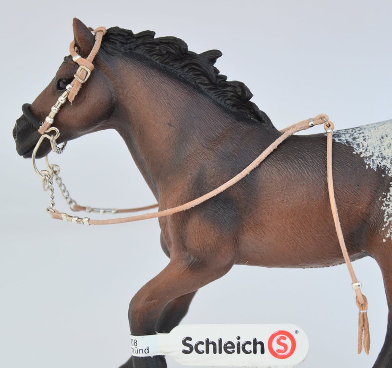 Handmade Western Bridle/Headstall with Hackamore for Schleich and other similar-sized Model Horses Pferde Chevaux Paard Caballo Cavallo image 4