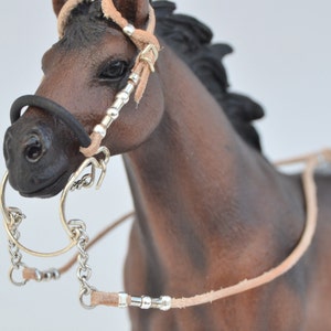 Handmade Western Bridle/Headstall with Hackamore for Schleich and other similar-sized Model Horses Pferde Chevaux Paard Caballo Cavallo image 1